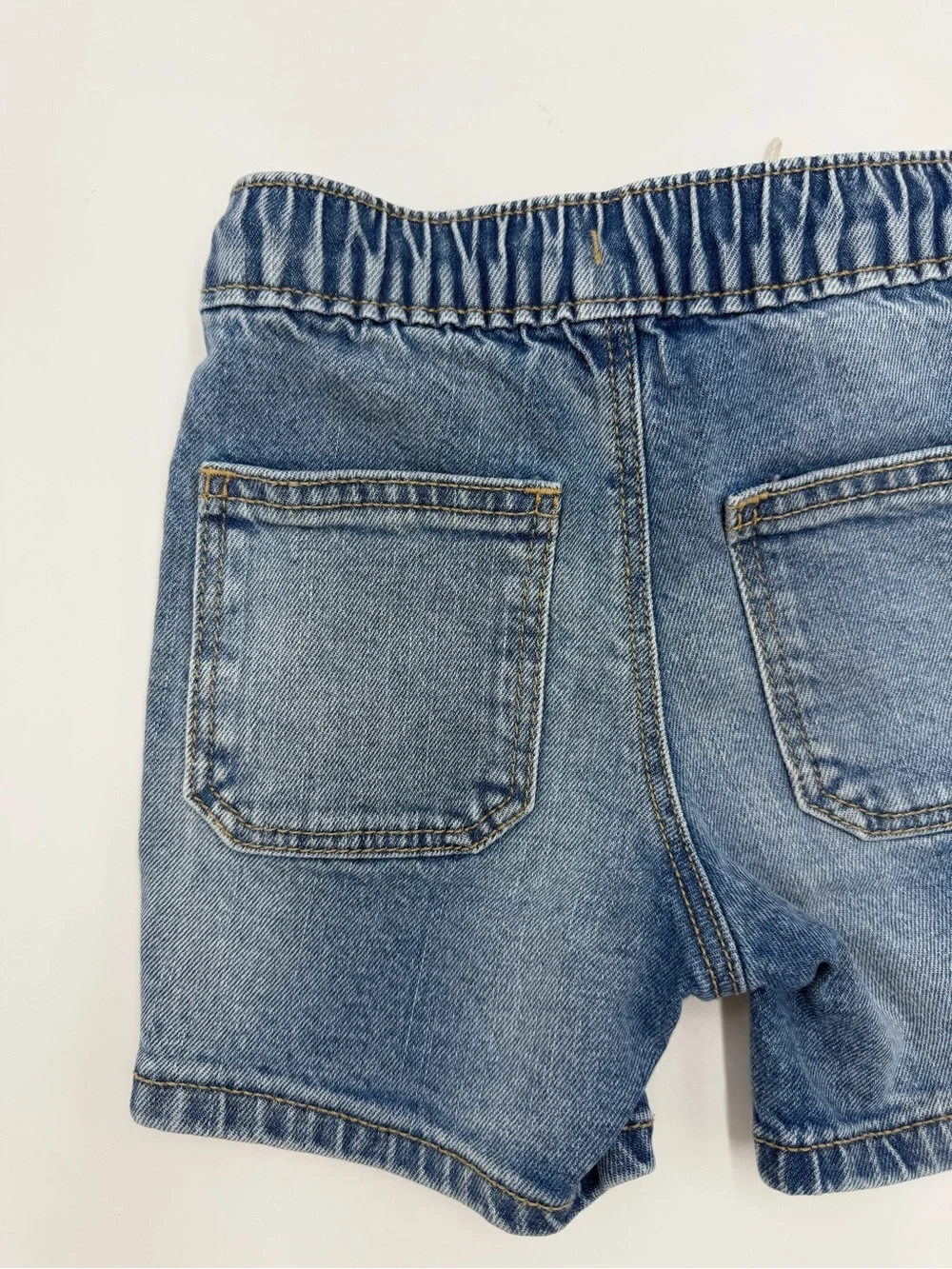 Old Navy Light Blue Denim Pull-On Shorts with Drawstring 18-24 Months